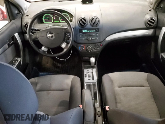 2009 Chevrolet Aveo 1LT with VIN KL1TD66E19B311906, listed as a Copart auction lot 58667965 with 108,441 mi miles and Clean title. Bid and sale history available at DreamBid. Image 8.
