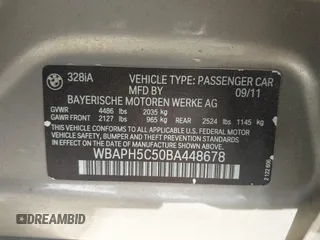 2011 BMW 3 Series 328i with VIN WBAPH5C50BA448678, listed as a IAAI auction lot 41779684 with 151,338 mi miles and . Bid and sale history available at carsss.com. Image 9.