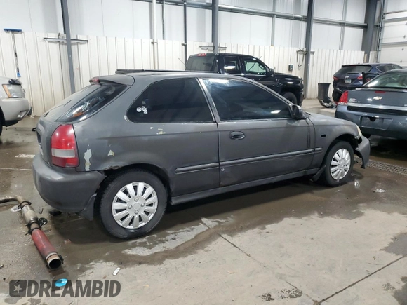 1999 Honda Civic CX with VIN 2HGEJ6329XH107560, listed as a Copart auction lot 43095495 with 245,457 mi miles and Salvage Title. Bid and sale history available at carsss.com. Image 3.