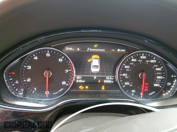 2018 Audi A8 with VIN WAU44AFDXJN000255, listed as a Copart auction lot 45706405 with 60,065 mi miles and Salvage title. Bid and sale history available at DreamBid. Image 9.