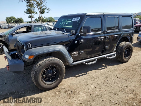 2018 Jeep Wrangler Unlimited Sport S with VIN 1C4HJXDG6JW145865, listed as a Copart auction lot 59041465 with 93,513 mi miles and Salvage title. Bid and sale history available at DreamBid. Image 1.