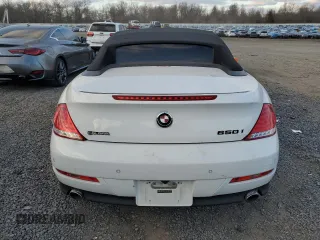 2008 BMW 6 Series 650i with VIN WBAEB53528CX63116, listed as a Copart auction lot 87791055 with 0 mi miles and Salvage Title. Bid and sale history available at carsss.com. Image 6.