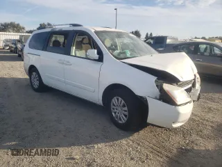 2011 Kia Sedona LX with VIN KNDMG4C74B6370803, listed as a Copart auction lot 77228344 with 142,394 mi miles and Salvage Title. Bid and sale history available at carsss.com. Image 4.