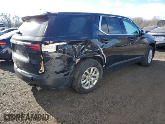 2023 Chevrolet Traverse LS with VIN 1GNEVFKW4PJ290802, listed as a Copart auction lot 42650335 with 42,111 mi miles and Clean Title. Bid and sale history available at carsss.com. Image 3.