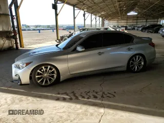 2017 Infiniti Q50 Sport with VIN JN1EV7APXHM733062, listed as a Copart auction lot 54574055 with 105,808 mi miles and Salvage title. Bid and sale history available at DreamBid. Image 1.