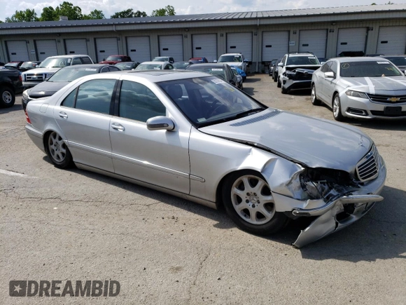 2001 Mercedes-Benz S-Class with VIN WDBNG70J31A196545, listed as a Copart auction lot 55136534 with 168,841 mi miles and Non Repairable. Bid and sale history available at carsss.com. Image 4.