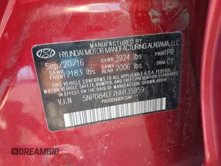2017 Hyundai Elantra Limited with VIN 5NPD84LF7HH135959, listed as a IAAI auction lot 42050621 with 147,098 mi miles and . Bid and sale history available at DreamBid. Image 9.