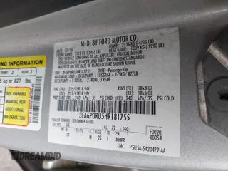 2017 Ford Fusion Hybrid Titanium с VIN 3FA6P0RU5HR181755, выставлен на аукционе IAAI как лот 42704832 с пробегом 152 688 миль миль и . История ставок и продаж доступна на DreamBid. Изображение 9.