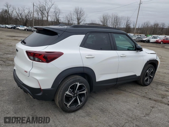 2021 Chevrolet TrailBlazer RS with VIN KL79MUSL7MB045678, listed as a Copart auction lot 48094474 with 6,533 mi miles and . Bid and sale history available at DreamBid. Image 3.