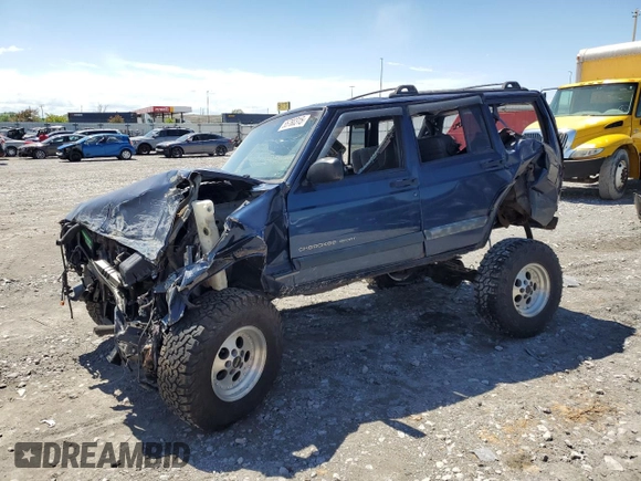 2001 Jeep Cherokee Sport z VIN 1J4FF48S71L555513, wystawiony jako Copart lot #55780315 z przebiegiem Nie podano mil oraz Szkoda całkowita • Salvage title. Historia ofert i sprzedaży dostępna na DreamBid. Obrazek 1.