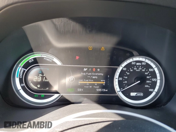 2019 Kia Niro LX with VIN KNDCB3LC3K5240941, listed as a Copart auction lot 47689865 with 59,519 mi miles and Salvage Title. Bid and sale history available at DreamBid. Image 9.
