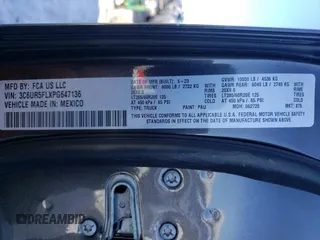 2023 Ram 2500 Laramie with VIN 3C6UR5FLXPG647136, listed as a Copart auction lot 41871595 with 35,213 mi miles and Salvage Title. Bid and sale history available at carsss.com. Image 13.