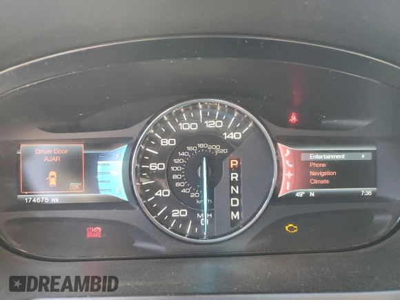 2012 Ford Edge Sport with VIN 2FMDK4AK7CBA72332, listed as a Copart auction lot 43548585 with 174,675 mi miles and Salvage Title. Bid and sale history available at carsss.com. Image 9.