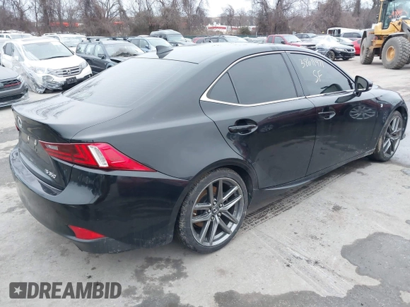 2014 Lexus IS 350 with VIN JTHBE1D26E5011864, listed as a IAAI auction lot 38611471 with 7,677 mi miles. Bid and sale history available at carsss.com. Image 4.