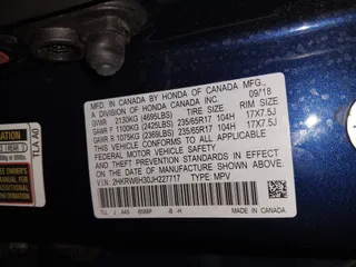 2018 Honda CR-V LX with VIN 2HKRW6H30JH227717, listed as a IAAI auction lot 41367143 with 61,529 mi miles. Bid and sale history available at carsss.com. Image 9.