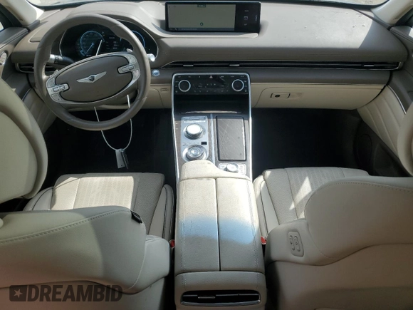 2023 Genesis GV80 with VIN KMUHBDSB4PU127787, listed as a Copart auction lot 48655305 with 42,832 mi miles and Salvage title. Bid and sale history available at DreamBid. Image 8.