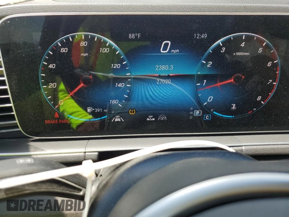 2021 Mercedes-Benz GLE 350 with VIN 4JGFB4KB4MA398254, listed as a Copart auction lot 63298325 with 27,020 mi miles and Salvage title. Bid and sale history available at DreamBid. Image 9.
