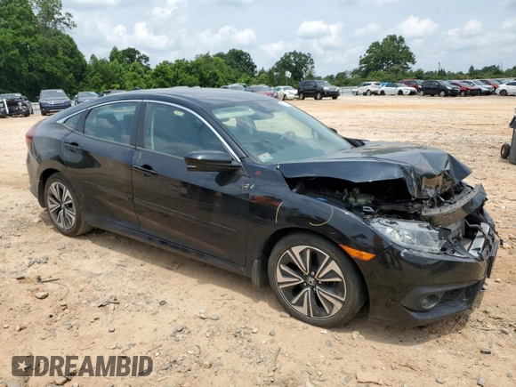 2016 Honda Civic EX-T with VIN 19XFC1F47GE014982, listed as a Copart auction lot 59727615 with 78,492 mi miles and Salvage title. Bid and sale history available at DreamBid. Image 4.