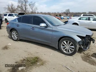 2016 Infiniti Q50 Premium with VIN JN1CV7AR7GM251091, listed as a Copart auction lot 49963495 with 77,833 mi miles and Salvage Title. Bid and sale history available at DreamBid. Image 4.