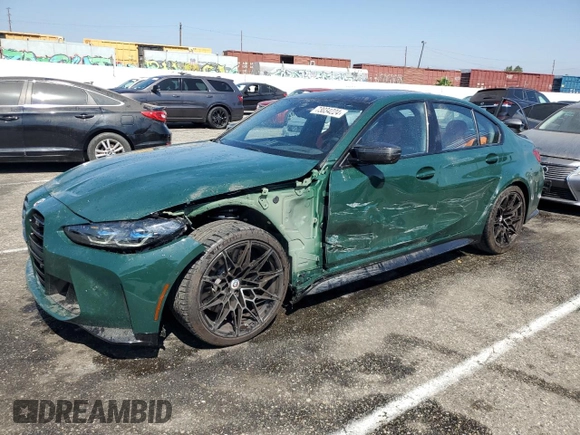 2023 BMW M3 Competition with VIN WBS33AY03PFP14557, listed as a Copart auction lot 73034224 with 10,085 mi miles and Salvage Title. Bid and sale history available at carsss.com. Image 1.