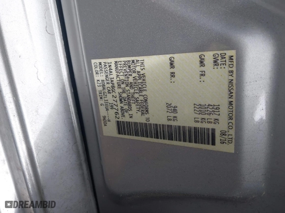 2016 Nissan Altima 2.5 SL with VIN 1N4AL3AP8GC277762, listed as a IAAI auction lot 41866636 with 85,498 mi miles. Bid and sale history available at carsss.com. Image 9.