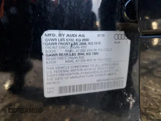 2018 Audi SQ5 Premium Plus with VIN WA1A4AFYXJ2225280, listed as a Copart auction lot 37912424 with 45,239 mi miles and . Bid and sale history available at DreamBid. Image 12.