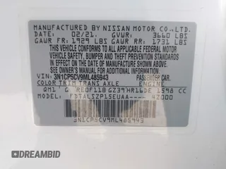 2021 Nissan Kicks SV z VIN 3N1CP5CV9ML485943, wystawiony jako IAAI lot #42121266 z przebiegiem 34 810 mil mil oraz . Historia ofert i sprzedaży dostępna na DreamBid. Obrazek 9.