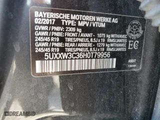 2017 BMW X4 xDrive28i with VIN 5UXXW3C36H0T79956, listed as a Copart auction lot 50156445 with 100,226 mi miles and Salvage Title. Bid and sale history available at carsss.com. Image 13.
