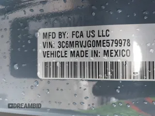 2021 Ram ProMaster Cargo with VIN 3C6MRVJG0ME579978, listed as a IAAI auction lot 42084178 with 26,793 mi miles and . Bid and sale history available at carsss.com. Image 9.