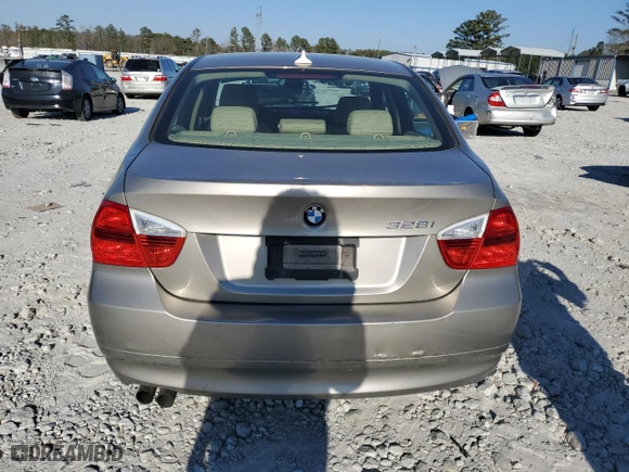 2007 BMW 3 Series 328i with VIN WBAVA33577KX76679, listed as a Copart auction lot 47068365 with 78,243 mi miles and Salvage Title. Bid and sale history available at carsss.com. Image 6.