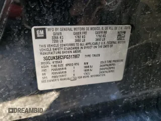 2015 Chevrolet Silverado 1500 LTZ with VIN 3GCUKSEC5FG317867, listed as a Copart auction lot 50951014 with 132,861 mi miles and Salvage Title. Bid and sale history available at carsss.com. Image 12.