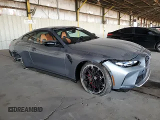 2023 BMW M4 Competition xDrive with VIN WBS43AZ01PCL21192, listed as a Copart auction lot 83487684 with 12,691 mi miles and Salvage Title. Bid and sale history available at carsss.com. Image 4.