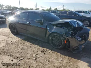 2022 Mercedes-Benz CLA with VIN W1K5J5DB2NN304801, listed as a Copart auction lot 71158614 with 43,682 mi miles and Salvage Title. Bid and sale history available at carsss.com. Image 4.