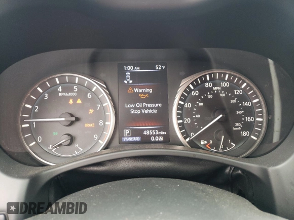 2021 Infiniti Q50 Luxe with VIN JN1EV7BP6MM701895, listed as a Copart auction lot 47854895 with 48,553 mi miles and Salvage title. Bid and sale history available at DreamBid. Image 9.
