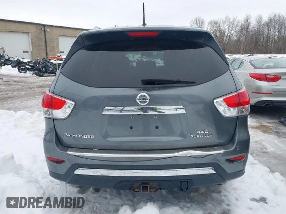 2015 Nissan Pathfinder Platinum with VIN 5N1AR2MM3FC710127, listed as a IAAI auction lot 41617867 with 112,020 mi miles and . Bid and sale history available at DreamBid. Image 16.