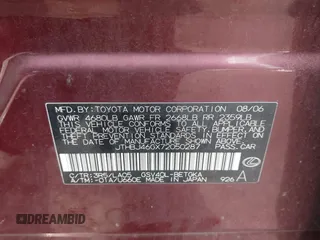 2007 Lexus ES with VIN JTHBJ46GX72050287, listed as a IAAI auction lot 42146967 with Not Provided miles. Bid and sale history available at carsss.com. Image 9.
