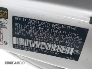 2005 Toyota Camry STD z VIN 4T1BE32K65U578545, wystawiony jako IAAI lot #41343321 z przebiegiem Nie podano mil oraz . Historia ofert i sprzedaży dostępna na DreamBid. Obrazek 9.