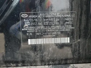 2017 Hyundai Sonata 2.4L with VIN 5NPE24AF6HH488766, listed as a Copart auction lot 55162855 with 134,099 mi miles and Clean Title. Bid and sale history available at DreamBid. Image 13.