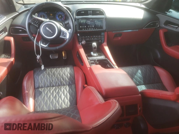 2020 Jaguar F-Pace SVR with VIN SADCZ2EE5LA647869, listed as a Copart auction lot 57671434 with 51,778 mi miles and Salvage Title. Bid and sale history available at DreamBid. Image 8.
