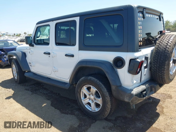 2018 Jeep Wrangler Unlimited Sport with VIN 1C4HJXDG4JW319142, listed as a IAAI auction lot 42702550 with 72,023 mi miles and . Bid and sale history available at DreamBid. Image 3.