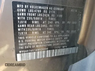 2010 Volkswagen Tiguan Wolfsburg Edition z VIN WVGAV7AX1AW526688, wystawiony jako Copart lot #53877915 z przebiegiem 185 204 mil mil oraz Szkoda całkowita • Salvage title. Historia ofert i sprzedaży dostępna na DreamBid. Obrazek 13.