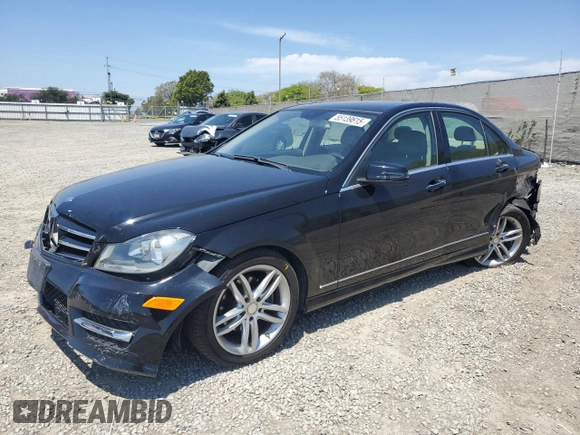 2014 Mercedes-Benz C 250 Sport with VIN WDDGF4HB0EA933110, listed as a Copart auction lot 55139615 with 110,603 mi miles and Salvage Title. Bid and sale history available at DreamBid. Image 1.