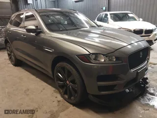 2018 Jaguar F-PACE 25t Premium with VIN SADCJ2FX8JA291504, listed as a IAAI auction lot 41218397 with 83,036 mi miles. Bid and sale history available at carsss.com. Image 1.