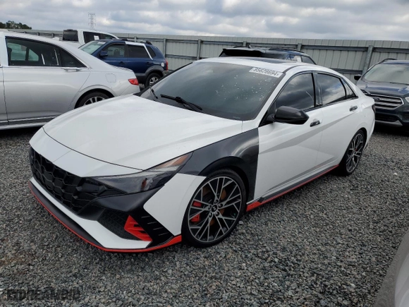 2023 Hyundai Elantra N with VIN KMHLW4AK8PU018604, listed as a Copart auction lot 85628694 with 14,246 mi miles and Salvage Title. Bid and sale history available at carsss.com. Image 1.