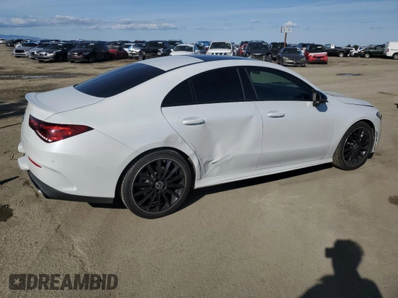 2020 Mercedes-Benz CLA 250 with VIN WDD5J4GB8LN062535, listed as a Copart auction lot 49666095 with 60,088 mi miles and Salvage Title. Bid and sale history available at DreamBid. Image 3.