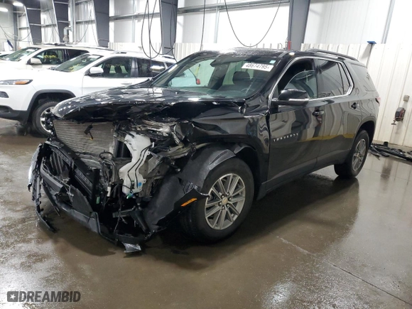 2022 Chevrolet Traverse LT Cloth with VIN 1GNEVGKW8NJ165918, listed as a Copart auction lot 48674795 with 26,821 mi miles and Salvage Title. Bid and sale history available at carsss.com. Image 1.