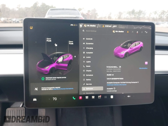 2023 Tesla Model 3 Long Range with VIN 5YJ3E1EB6PF673532, listed as a IAAI auction lot 41885716 with 39,690 mi miles and . Bid and sale history available at DreamBid. Image 18.