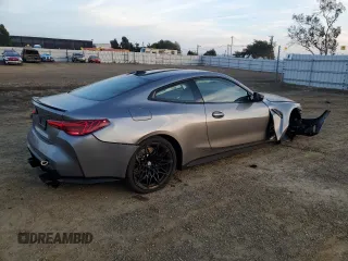 2025 BMW M4 Competition xDrive with VIN WBS33HK02SCS52584, listed as a Copart auction lot 84118774 with 3,533 mi miles and Salvage Title. Bid and sale history available at carsss.com. Image 3.