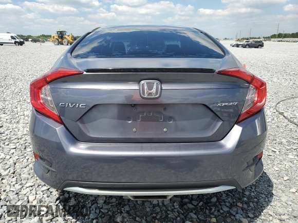 2019 Honda Civic Sedan Sport with VIN 2HGFC2F86KH590862, listed as a Copart auction lot 53089135 with 83,551 mi miles and Non Repairable. Bid and sale history available at carsss.com. Image 6.