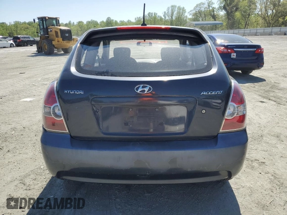 2008 Hyundai Accent GS with VIN KMHCM36C98U102546, listed as a Copart auction lot 52555415 with 159,468 mi miles and Salvage Title. Bid and sale history available at carsss.com. Image 6.